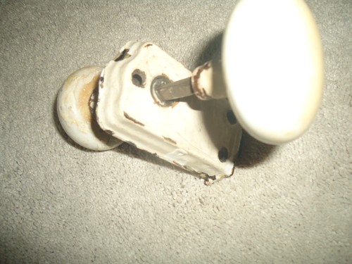 Vintage Clay Doorknobs - Antique Door Hardware Set - Picture 6 of 7