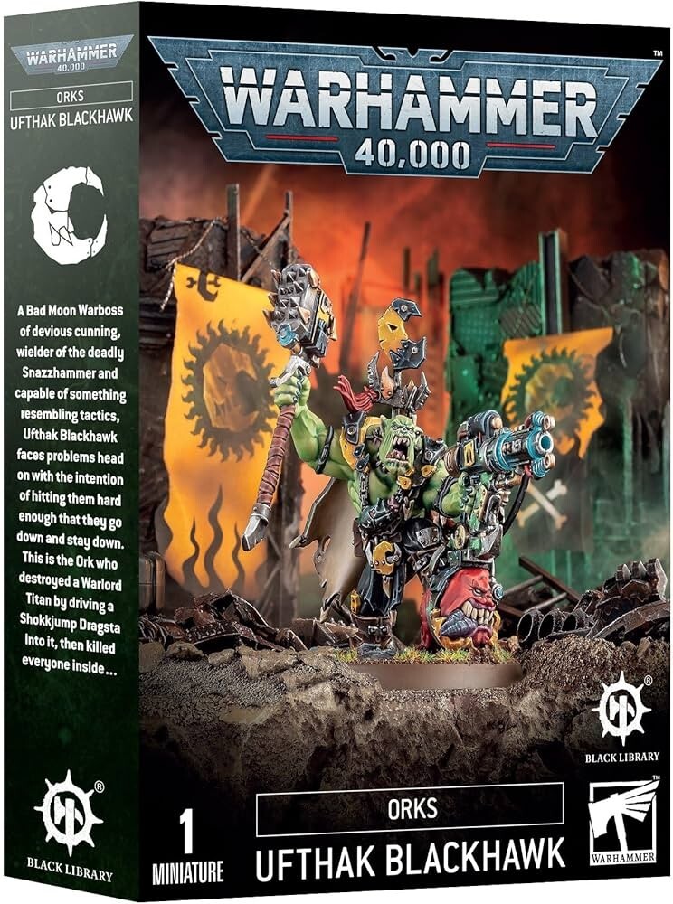 Warhammer 40k Ufthak Blackhawk Ork Warboss w/ Attack Squig | eBay