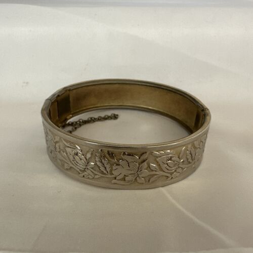 Brazalete brazalete vintage tono plata - Imagen 2 de 3