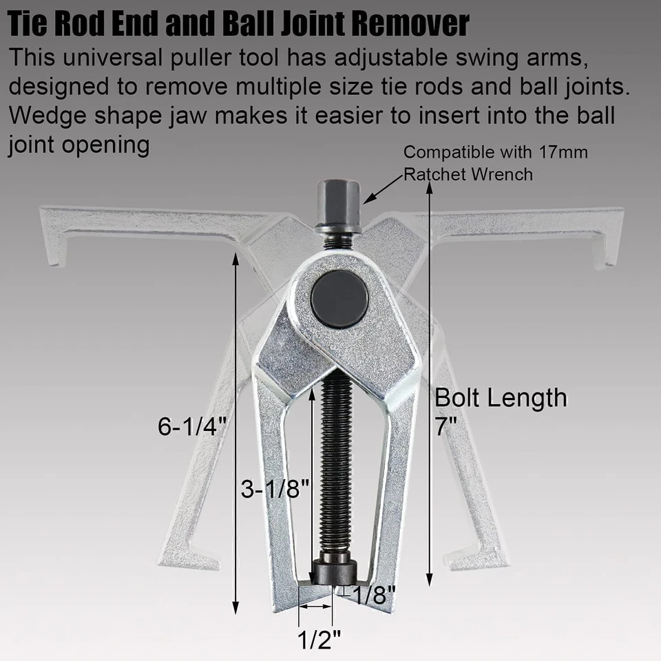 5x Front End Service Tool Kit Ball Joint Tie Rod Set Pitman Arm Puller Remover - Image 4 of 4