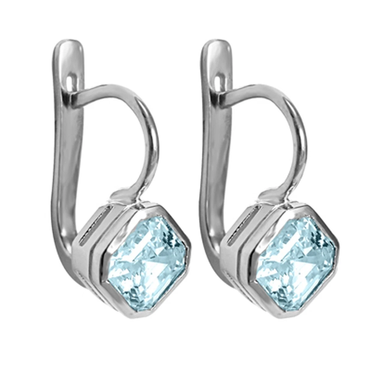 Genuine aquamarine shop earrings