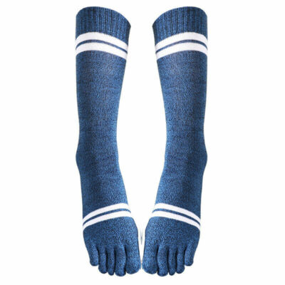 2 Paia Calze A Cinque Dita Donna – Alte Al Ginocchio, Rigate Multicolor, Misto Cotone