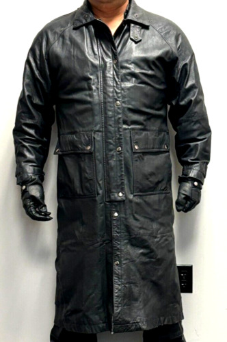 Leather Limited Black Leather Duster Coat Size Sma