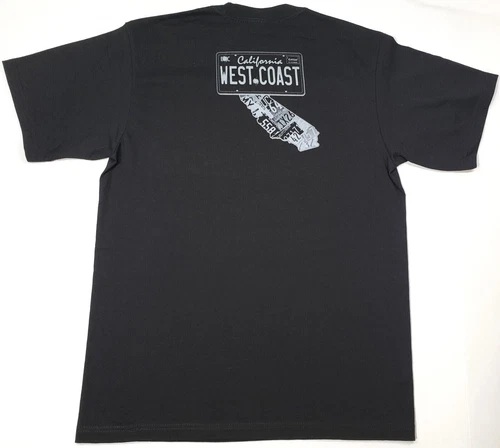 WEST COAST  Rap T-shirt California Cali Hip Hop Urban Streetwear Men's Tee New image 2