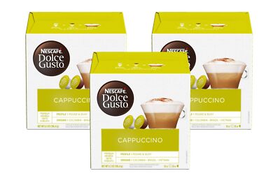Nescafe Dolce Gusto Cappuccino 16 Count Sugar Free Coffee Capsules Pack of 3