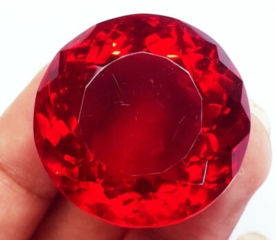 GIE Certified Natural Brazilian 150 Ct Round Cut Huge Red Topaz Loose Gemstone