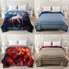 3-Ply Faux Fur Blanket Korean Mink Bed Blankets Heavy Thick Animal Design King