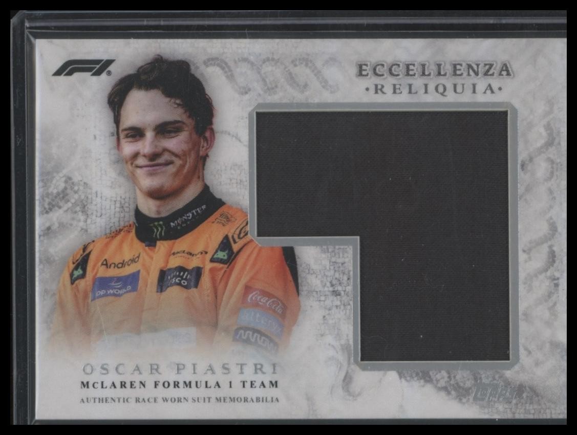 Oscar Piastri Racing Cards 2024 Topps Eccellenza Formula 1 Reliquia trading card — raw and PSA graded price guide