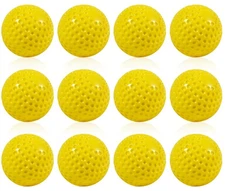 Baseballs 12 Pack Yellow Dimpled , 9-Inch Pitching Machine for Hand-Eye