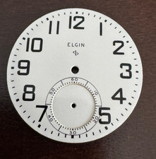 VINTAGE 16 SIZE ELGIN POCKET WATCH PORCELAIN SINGLE SUNK DIAL