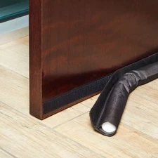 One-Sided Under The Door Draft Stopper, Noise Blocker (1.5 x 1.5 x 36 in, Black)