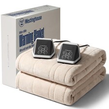 Heated Blanket Queen Size 84x90 Electric 10 Levels Auto Shut Off Beige 1-12 Fast