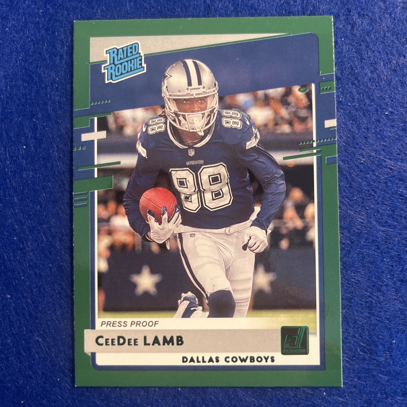 2020 Panini Donruss CeeDee Lamb #306 RC Green Press Proof SP