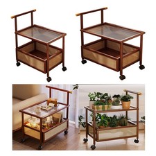 Table Mobile à Roulettes avec Rangement pour Salle de Bain et Bureau