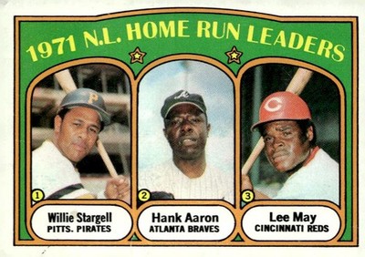 1972 Topps #89 1971 N.L. Home Run Leaders (Stargell / Aaron / May)