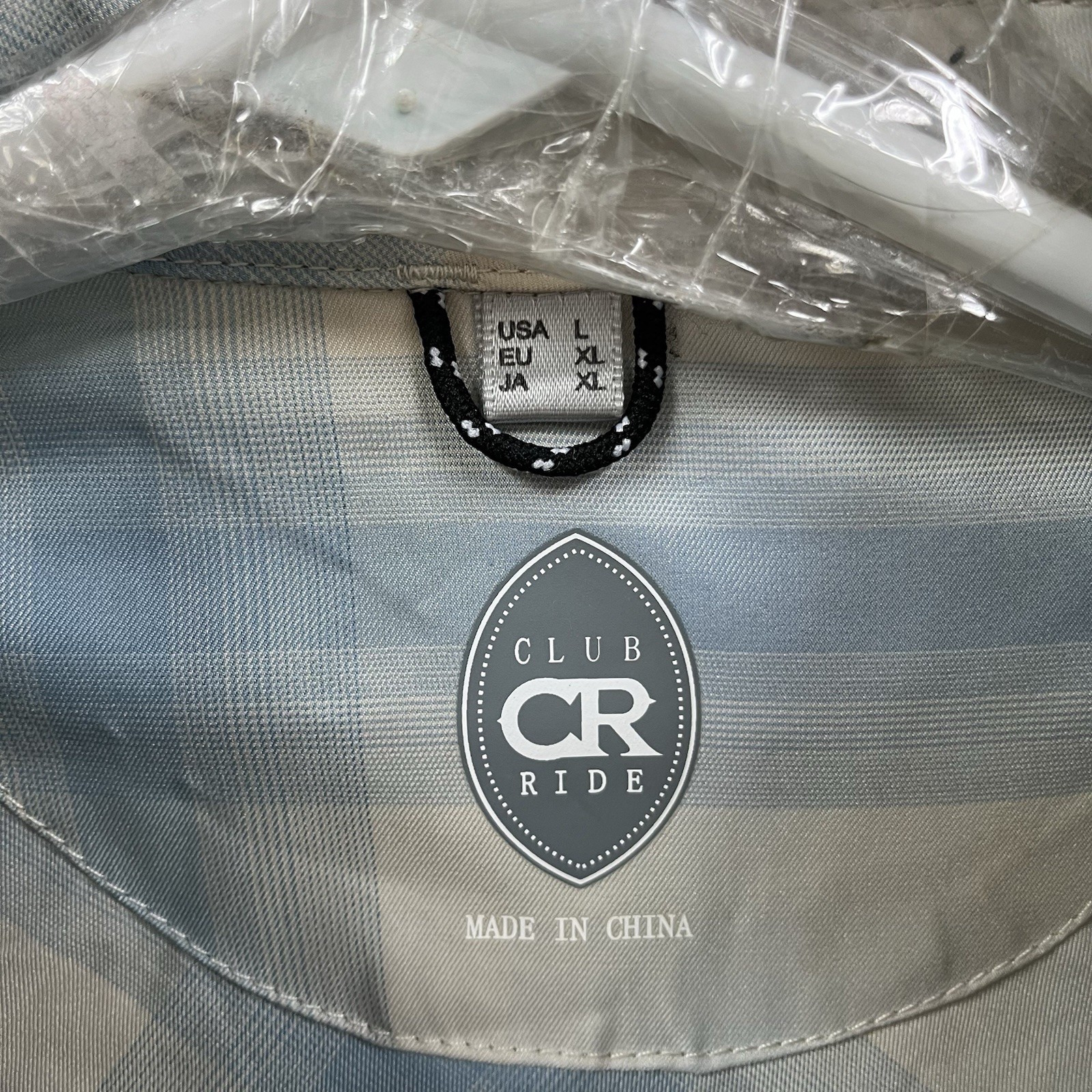 Club Ride Shirt Mens Large Plaid Club West Pearl Snap Cycling Bike MTB Vent