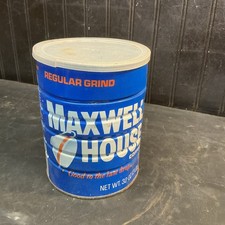 Maxwell House Coffee Can 16 oz Metal Tin w/ Lid Original Free Shipping
