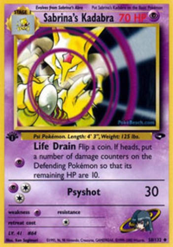Sabrina's Kadabra - 58/132 - Uncommon - 1st Edition - NM - Gym Challenge