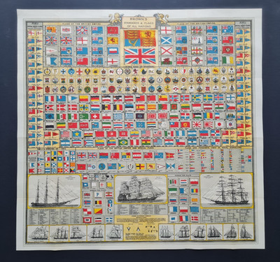 Antikes Poster Brown's Standards & Flags von 1922 - Royal Navy - British Empire