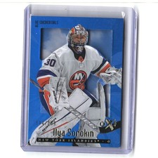 Ilya Sorokin #/299 2023-24 SkyBox E-X 2000 Credentials Blue