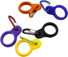6 Pcs Silicone Water Bottle Buckle Holders with Carabiner Belt Clip for Hiking