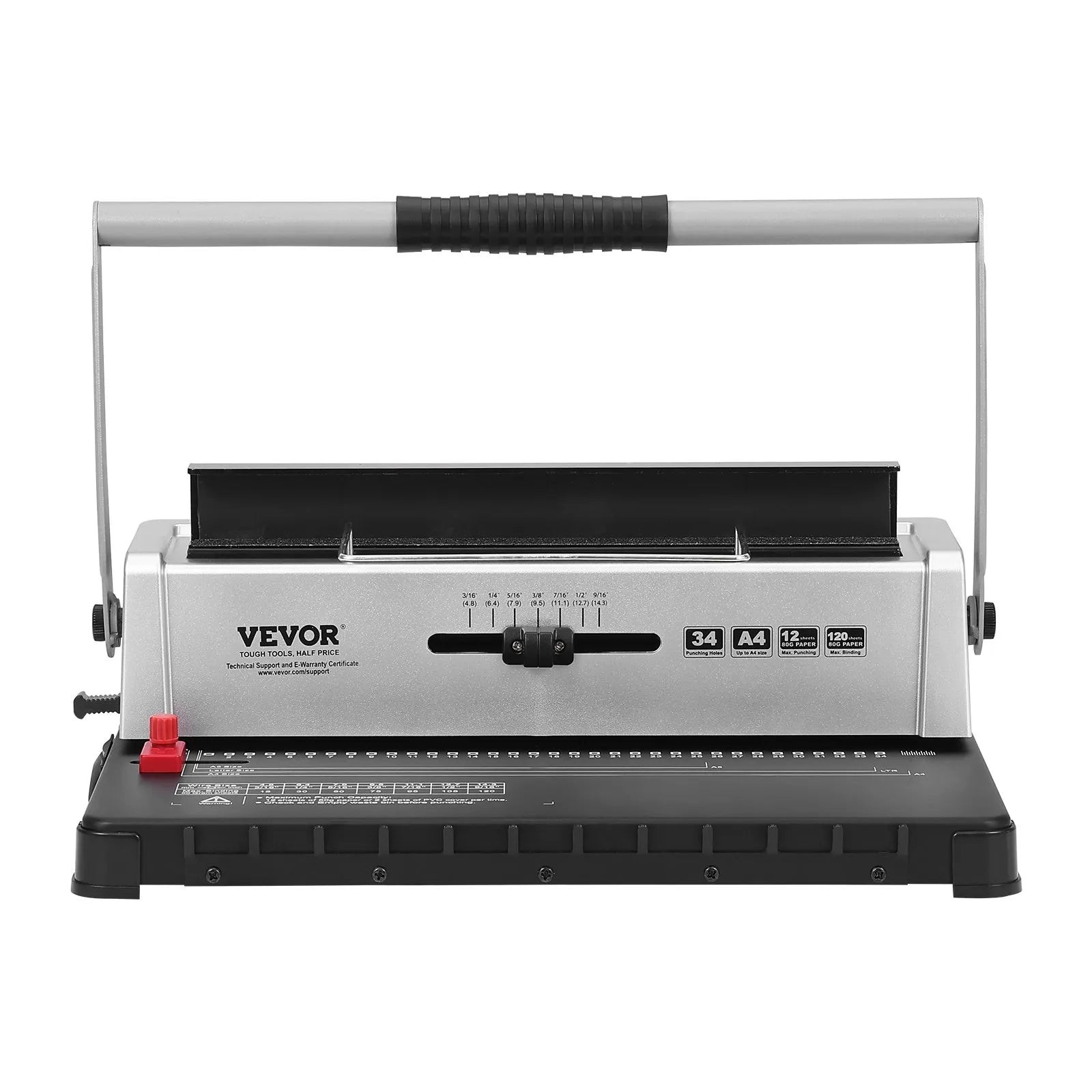 Coil Binding Machine 34 Hole Punch Binder 120 Sheet Manual for A4 Letter Report