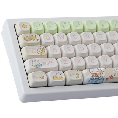 143 Keys PBT Custom Keycaps Rabbit Cute Set MOA Profile Fits Cherry MX