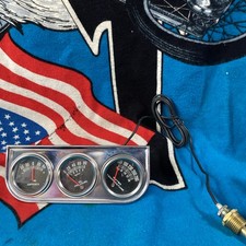 Triple Gauge Pods With 2 Oil Pressure Gauges And Vacuum Gauge New No Box