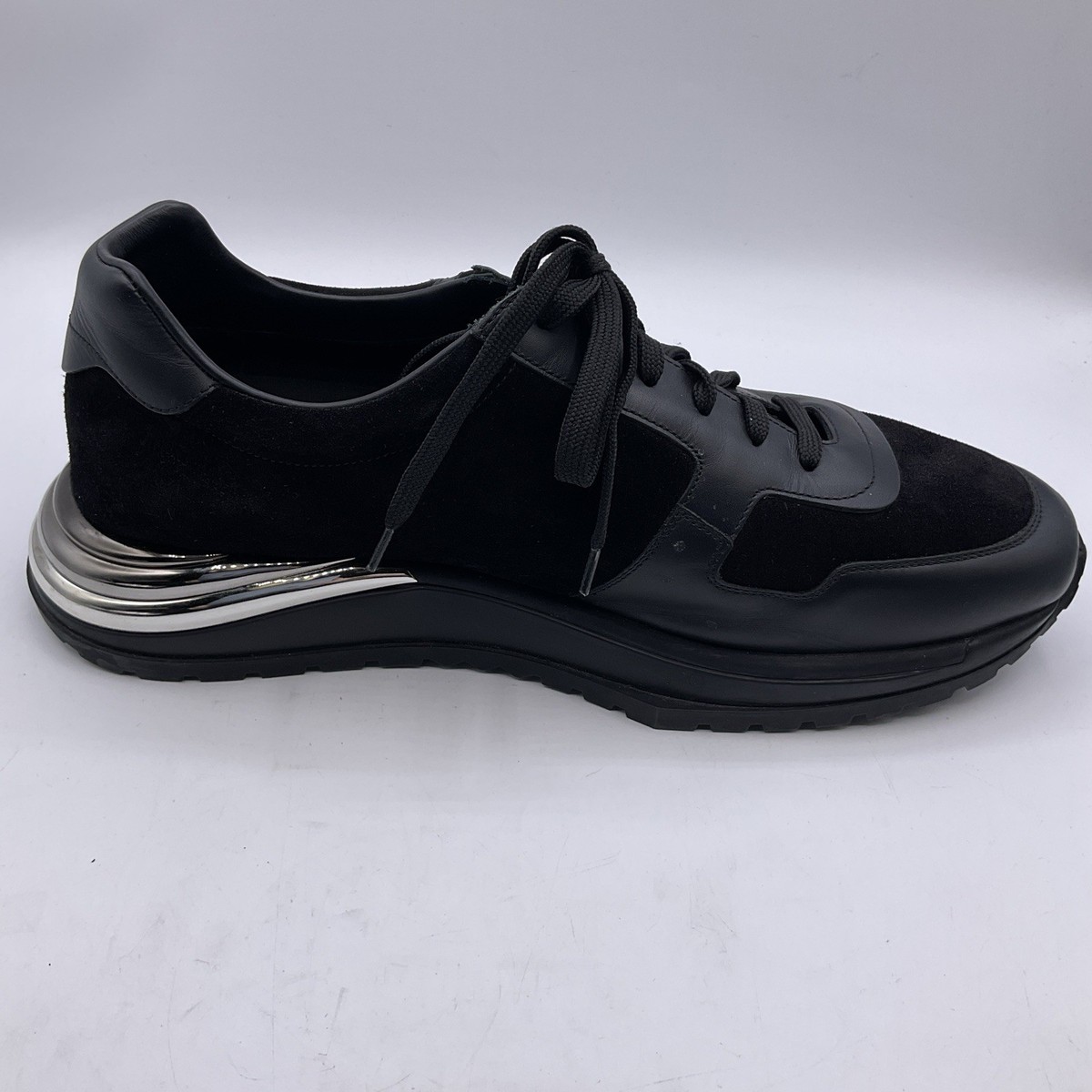 Salvatore Ferragamo Brooklyn 717045 Nero Buc Suede Calf Men's Size