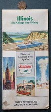 1964 Sinclair Dinosaur Gas Oil service station Illinois map Chicago & Vicinity +