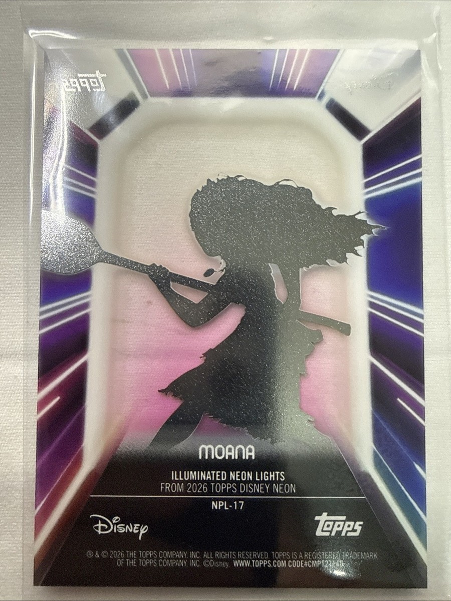 Moana Topps 2026 Disney Illuminated #NPL-17 Neon Lights Insert