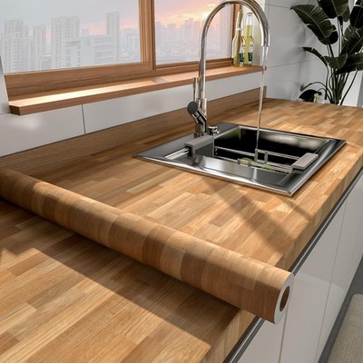 MelunMer Wood Peel and Stick Wallpaper Grain 15.7'' x 78.7'', Brown 