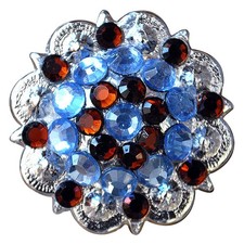 C-TY16 16 Hilason Western Berry Conchos Glass Rhinestones Bling 1.5" Cowgirl