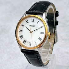 Seiko Dolce Quartz Dress Watch Mens 8J41 0AJ0 33mm Roman Dial Wrist 19cm