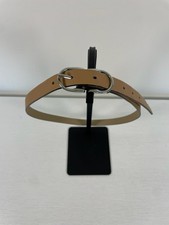 Steve Madden Women's Camel Skinny Belt with Oval Double Buckle Sz L