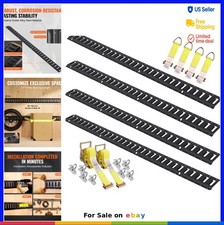 E Track Tie Down Rail Kit 18 Piece 5 Foot 2000 lb Capacity Steel Rails Ratchet