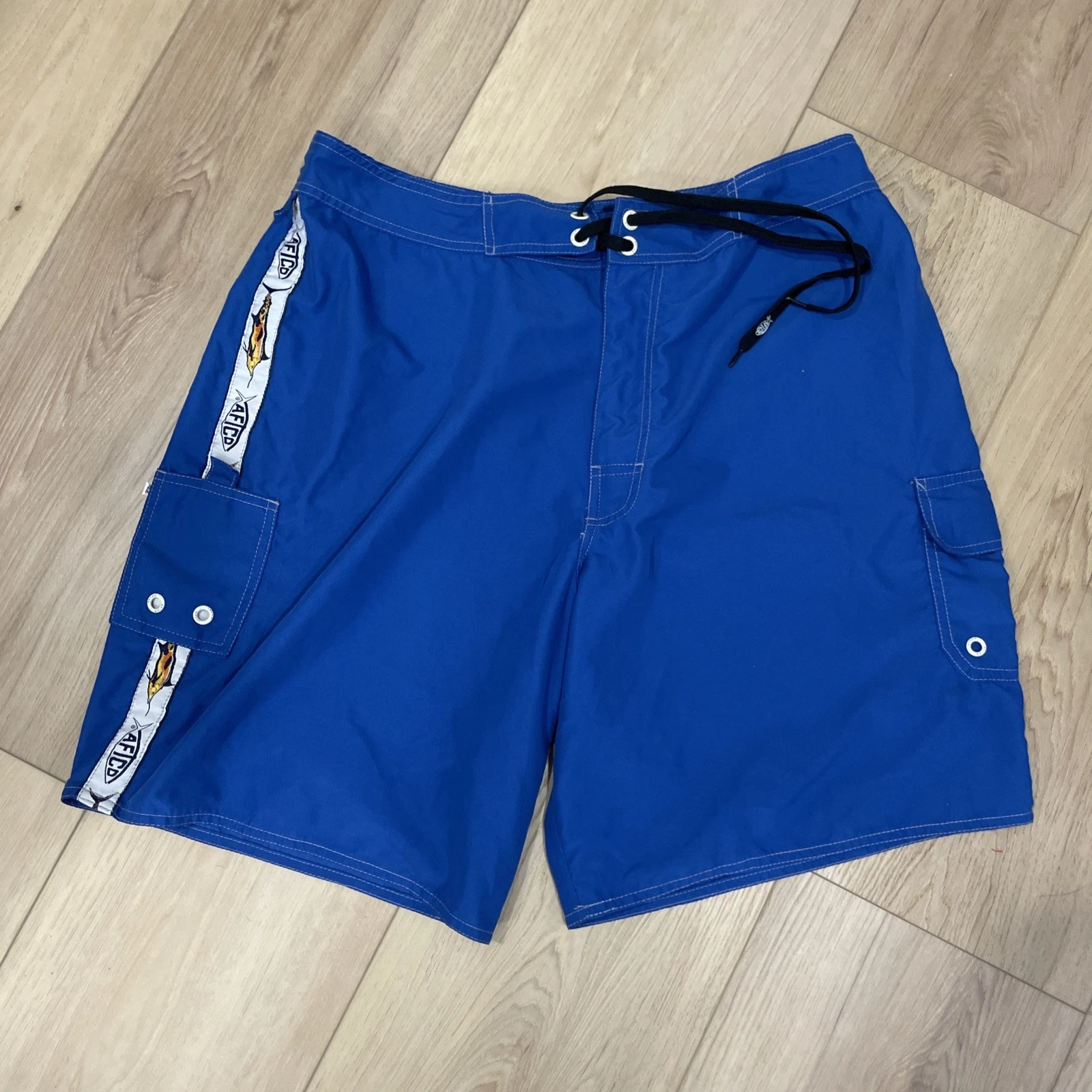 AFTCO Bluewater Deckhand Fishing Shorts Men's 34 Blue with aftco Logo Strip
Opens in a new window or
