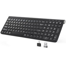 JOYACCESS Wireless Keyboard, 2.4G Ergonomic and Slim Wireless Keyboard with U...