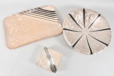 G76P07- 3x WMF Ikora posrebrzana taca miska i puszka na papierosa