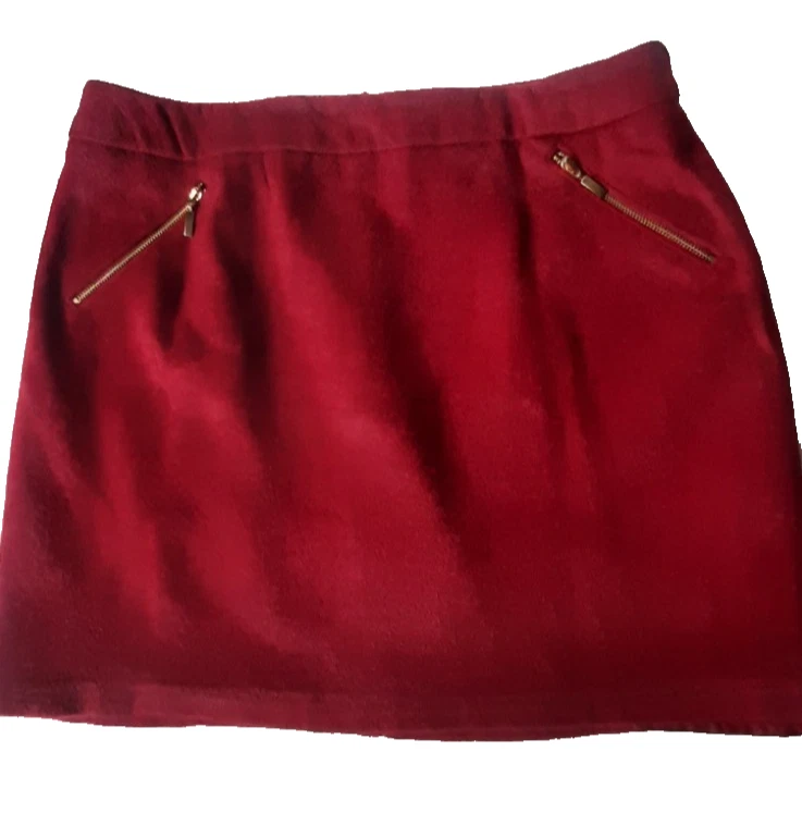 George Womens Fleece Skirt    SIZE 14   Brushed Burgundy Fleece Mini Skirt Lined - Image 2 of 4