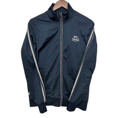 Lonsdale London Mens Track Jacket Navy Blue White Stripe Full Zip