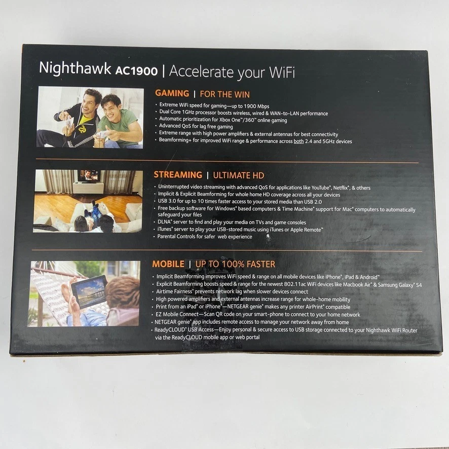 Netgear Nighthawk R6900 AC1900 Smart WiFi Router Dual Band Gigabit New - Image 2 of 4