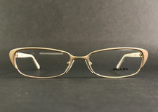 Prada Eyeglasses Frames VPR54O FAC-1O1 Ivory Matte Gold Cat Eye 52-16-135