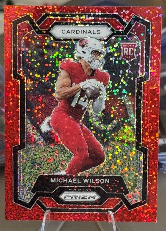 Michael Wilson Red Sparkle RC Color Match 2023 Panini Prizm Cardinals Rookie 303