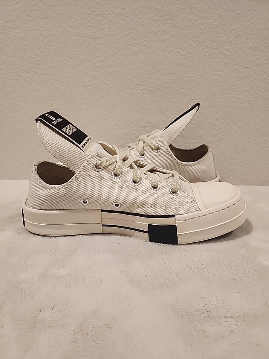 Converse x Rick Owens DRKSHDW TURBODRK Chuck 70 Low White Sneakers