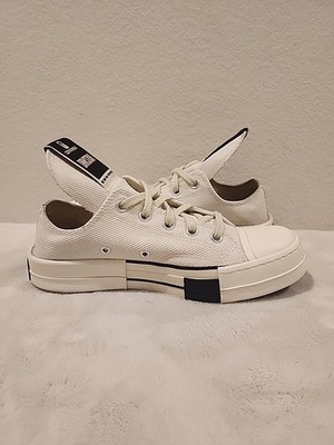 新品 RICKOWENS DRKSHDW x CONVERSE TURBODRK Converse x Rick Owens DRKSHDW TURBODRK Chuck 70 Low White Sneakers