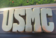 Vintage Solid Brass USMC Belt Buckle  United States Marine Corps - Great Shape