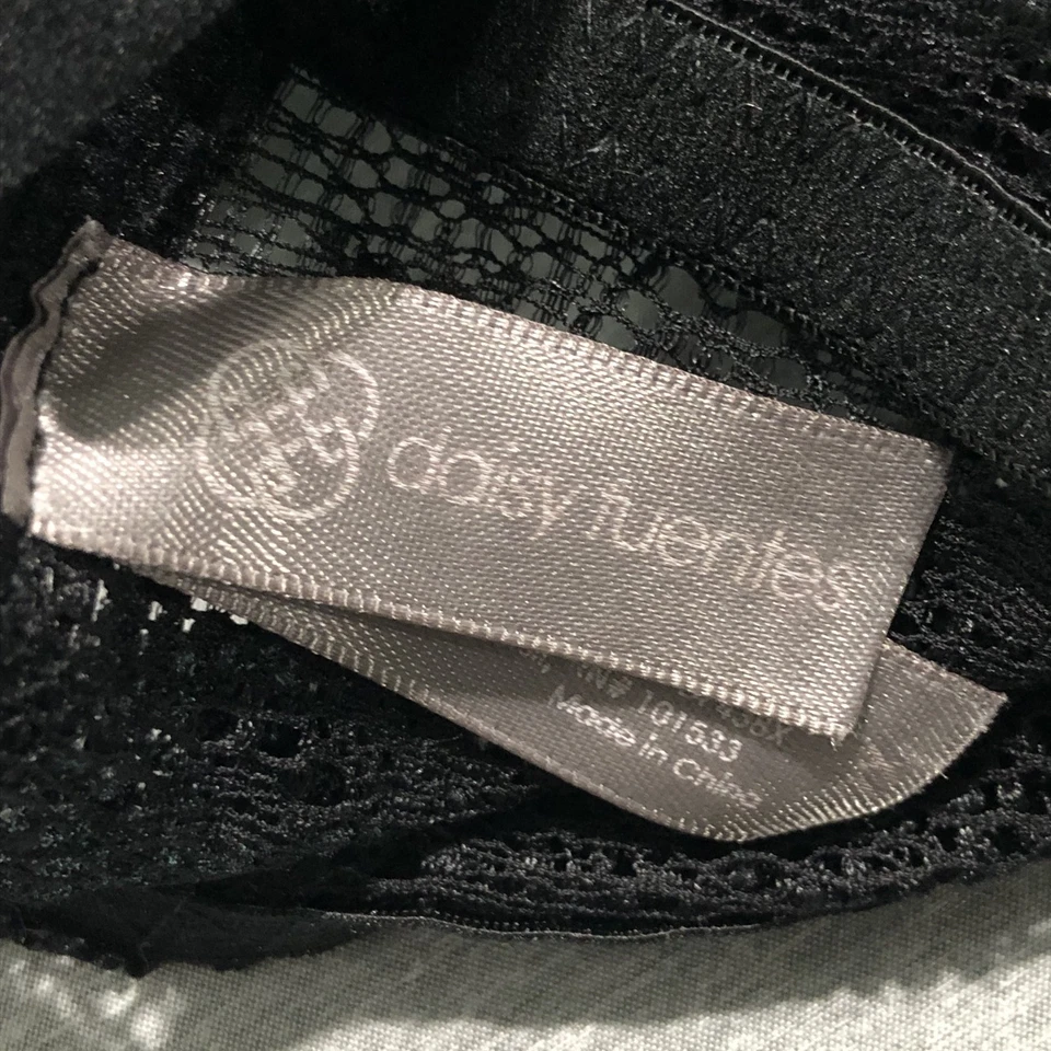 Bralette para mujer Daisy Fuentes 2X con cordones florales oscuro femenino salón gótico negro Foto 2 de 4