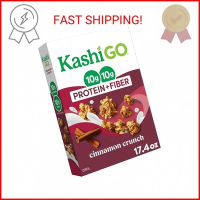 Kashi GO Protein Cereal, 10g Protein, 10g Fiber, Cinnamon Crunch, 17.4oz Box (1 