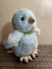 FAO Schwarz 9" Sparklers Blue Baby Chick Gold Glitter Feet Plush